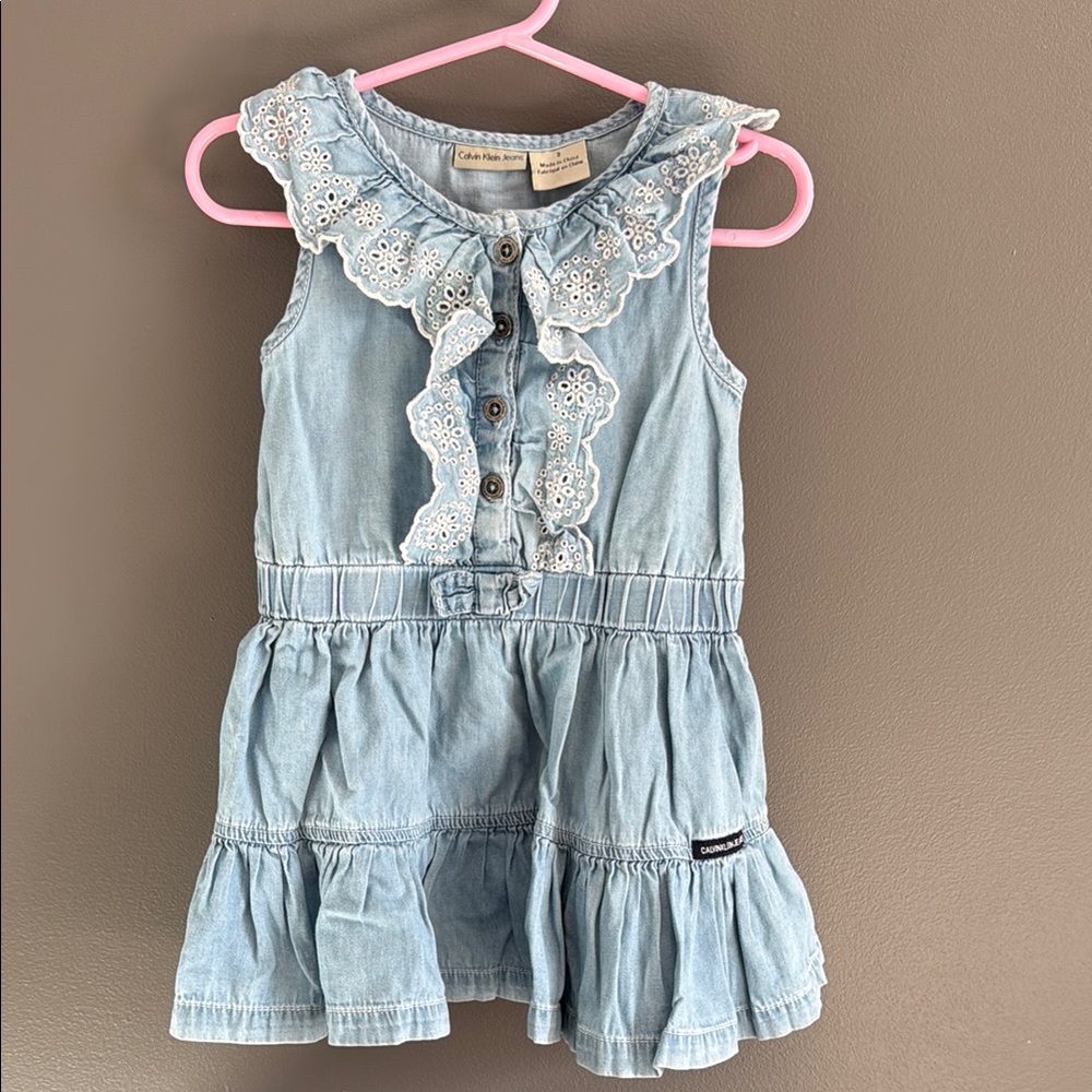 Calvin Klein Jeans Light Blue Kids Casual Dress